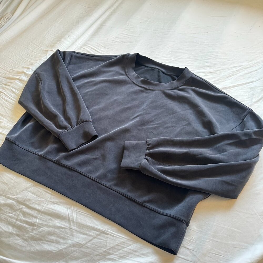 Lululemon Softstreme Perfectly Oversized Cropped Crew Black 12